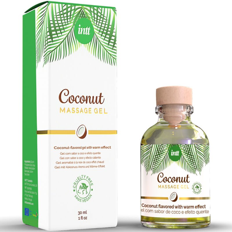 INTT - GEL DE MASAJE VEGANO CON SABOR A COCO Y EFECTO CALOR - Imagen 2
