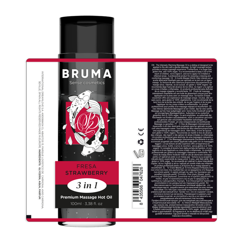 BRUMA - ACEITE DE MASAJE PREMIUM EFECTO CALOR SABOR FRESA 3 EN 1 - 100 ML - Imagen 4