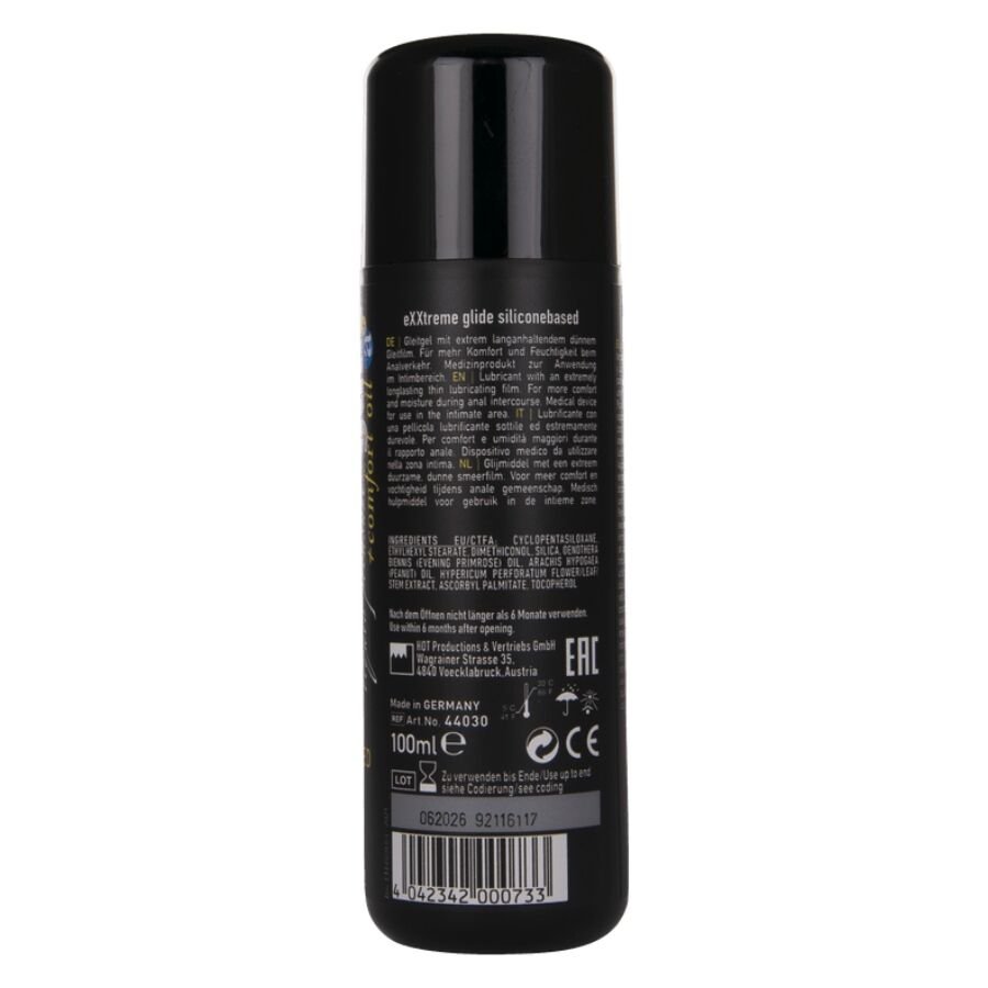 HOT - EXXTREME GLIDE LUBRICANTE BASE SILICONA + ACEITE CONFORT A+ 100 ML - Imagen 2
