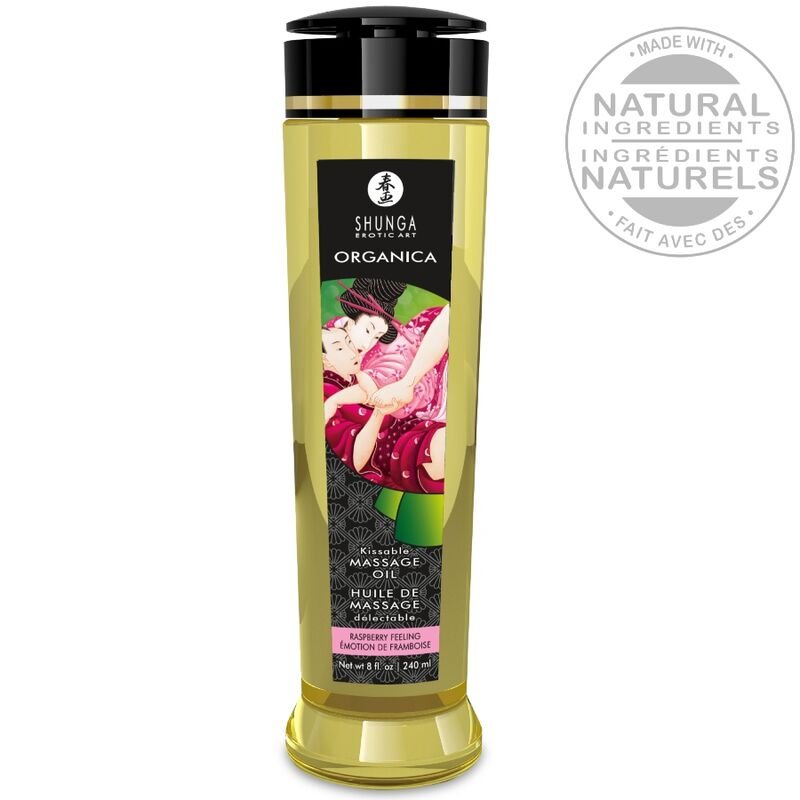 SHUNGA - ACEITE DE MASAJE ORGÁNICO FRAMBUESA 240 ML - Imagen 2